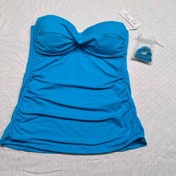 Anne Cole Turquoise Swimsuit top Ladies Size M. New with Tag‎ - Picture 1 of 10